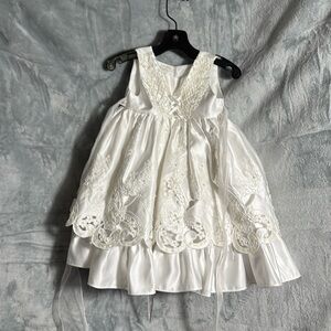 Christening dress white formal dress infant baby girl dress